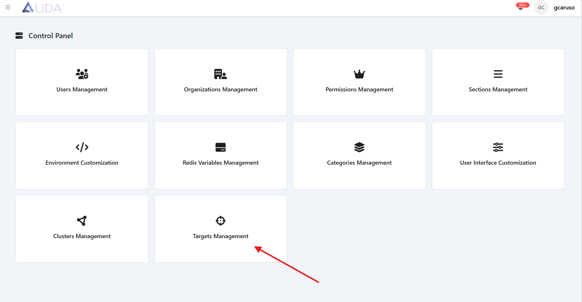 control-panel-page-with-redis-highlighted